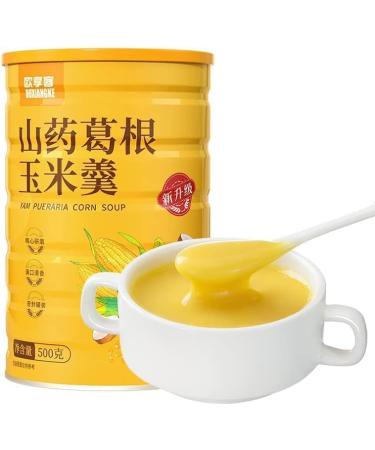 Chinese Yams Starch Corn Soup 500g/can Instant Corn Congee powder Healthy Nutritional breakfast porridge Corn yam five grain flour Delicious lunch dinner substitute Dessert snack gift pack (2can) 250 g (Pack of 2)