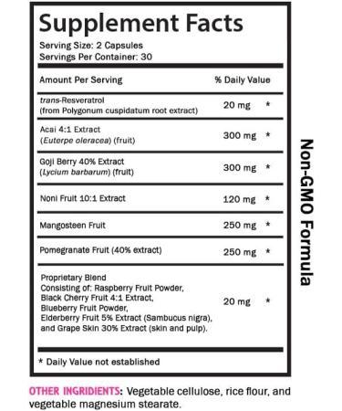 Daily Energy - RESVERATROL COMLEX - Elderberry Power Blueberry Balance Acai Berry Strength Noni Blend Powerful Antioxidants Flavorful Energy Grape Skin Strength Goji 3 Bottles 180 Capsules - Buy Online on GoSupps.com