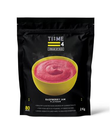 Time 4 Cream of Rice 2kg 80 Servings with Added Prebiotics Digestive Enzymes Vitamins & Minerals Gluten Free Alternative to Oats (Raspberry Jam) Raspberry Jam 2kg