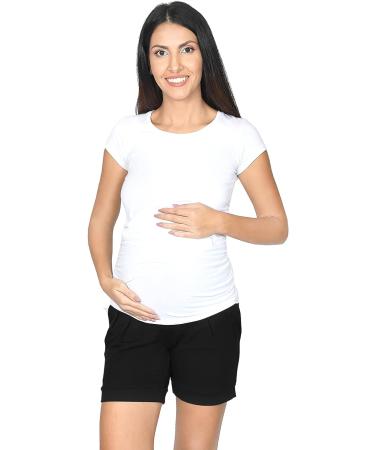 Mija Maternity Shorts with Over Bump Panel - Black (Size 6) - Style 1047 - Buy Online on GoSupps.com