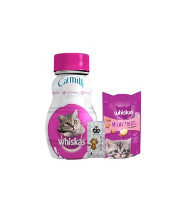 AETN Creations Whiskas Cat Milk Bundle 6x200ml Nutrient-Rich Delight for Optimal Wellbeing and Health Includes Milky Treats Toy and AETN Treat Purrfection!
