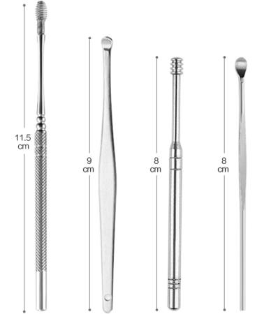 Stainless Steel Ear Wax Removal Tool Set - 5PCS Family Ear Pick Kit with Non-Slip Handle & Polished Surfaces for Effective Ear Cleansing - Buy Online on GoSupps.com