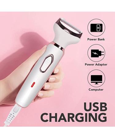 2-in-1 Electric Razor and Trimmer for Women - Painless Hair Removal Kit for Face, Body, and Bikini - Rechargeable Shaver for Smooth Skin - Buy Online on GoSupps.com
