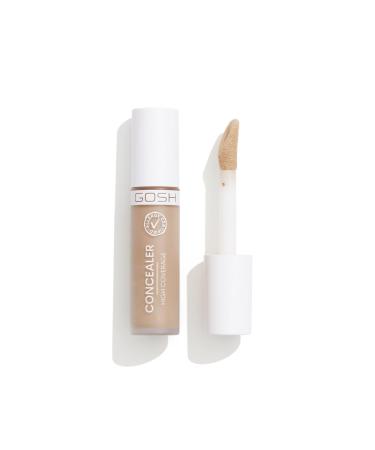 GOSH Concealer High Coverage 004 Natural I High opacity I Liquid Concealers for covering eye circles redness & impurities for sensitive skin I Lang-lasting & vegan I pimple cover 004 NATURAL 6 ml (1 Pack)