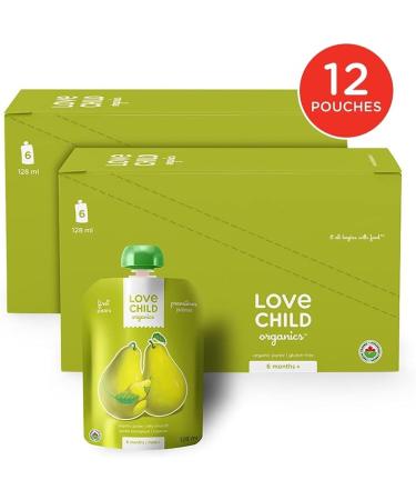 Love Child Organics Simple Firsts Pears Puree 128 ml 12 Pack - Buy Online on GoSupps.com