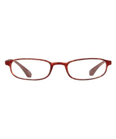 SAV Flex 2 E5020 Slim Oval Super Flexible Reading Glasses - Durable Lightweight Readers Brown 2.5 x