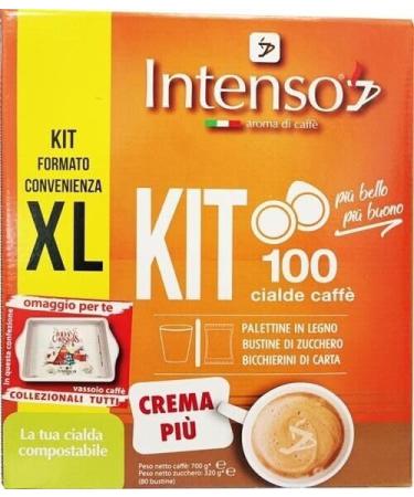  Felce Azzurra Intenso Caff in Cialde KIT XL Crema Pi Set of 3 coffee pods + wooden spoon + cardboard cups + sugar sachet + 1 sachet of talc Felce Azzurra 100 g - Buy Online on GoSupps.com