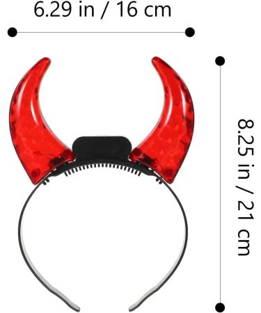 minkissy Led Light up Devil Horn Headband Light Up Halloween Headband Light Up Ox Horn Headband Halloween Devil Costume Accessory for Women Men - Buy Online on GoSupps.com