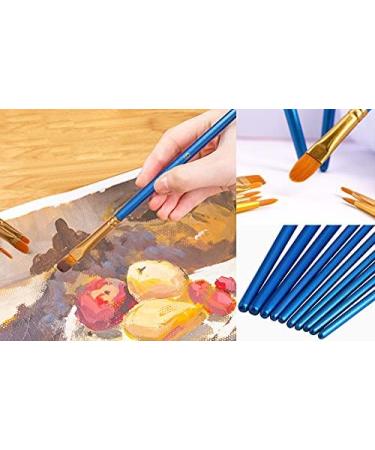 JOINREY 20 Pcs Round Pointed Tip Nylon Hair Artist Paint Brushes Set for Acrylic, Oil, Watercolor - Blue - Buy Online on GoSupps.com