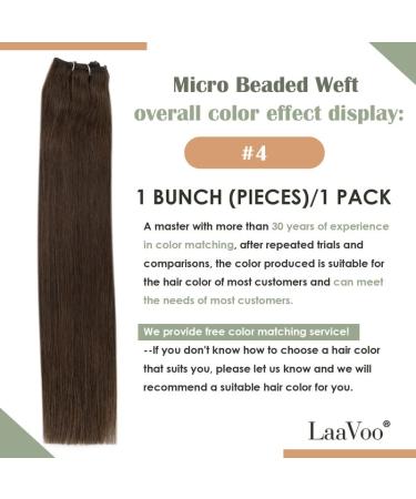 LAAVOO Micro Tresse Extensions - 12 Dark Brown Remy Hair Invisible Micro Weft for Seamless Look - International Shipping Available - Buy Online on GoSupps.com