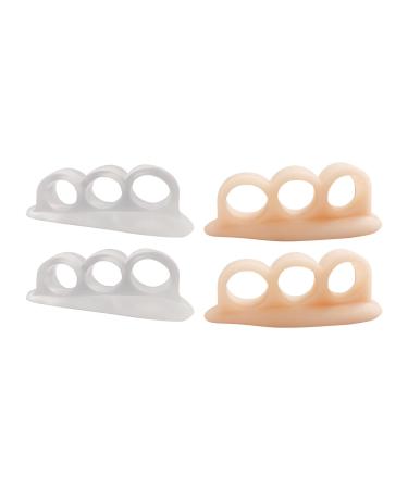 Gel Toe Straightener Hammer Toe Corrector for Women and Men  Flexible Size Soft Toe Spacer Splint Toe Separators to Relief Foot Walking Pain Caused by Bunions  Overlapping. (Beige with Transparent)