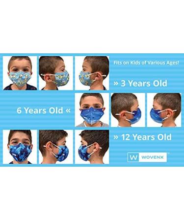 Wovenx FDA Registered 5 Ply Disposable Kids Face Mask 15 Pack - Adjustable Earloops - Individually Sealed Boys Masks - Buy Online on GoSupps.com
