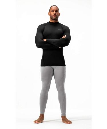 DEVOPS Men's Thermal Turtle Mock Neck Compression Shirt 2 Pack - Long Sleeve Tops and Hoodies - Large - Black - Buy Online on GoSupps.com