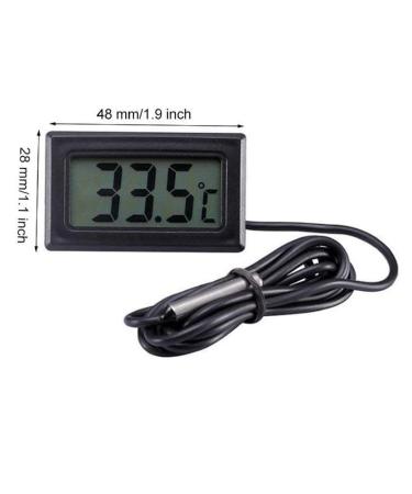 Eidyer Digital LCD Thermometer Temperature Monitor with External Waterproof Probe for Refrigerator Aquarium FishTank Water Temperature Thermodetector -Black 4.8cm 2.8cm 1.5cm - Buy Online on GoSupps.com