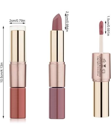 siduytin Matte Lipstick Double For Head Waterproof Smooth Nonstick Cup Lip Gloss Travel Bag Lips Make Up Women Girls Ladies Type 1 - Buy Online on GoSupps.com