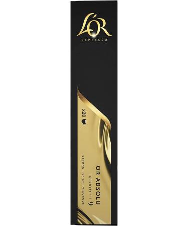 L'Or Espresso Caf Or Absolu - Intensity 9 - 20 Aluminum Capsules Compatible with Nespresso Machines - Buy Online on GoSupps.com