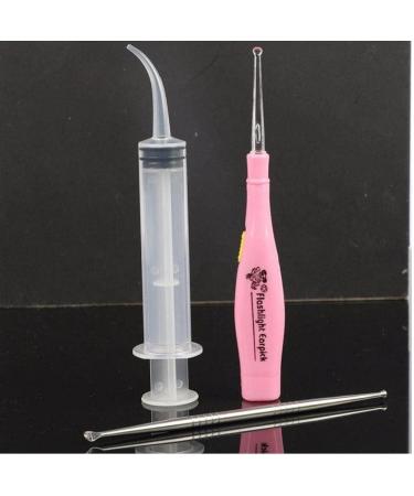 Tonsil Stone Remover Tools & Ear Wax Cleaner | Stainless Steel Ear Pick with 3 Tips & Syringe Irrigator for Effective Cleaning - Buy Online on GoSupps.com
