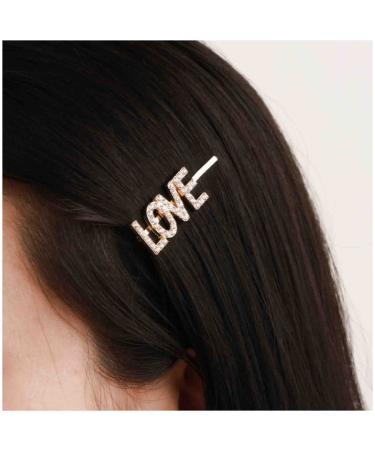 Cimenexe Bohemian Initial Letter Hair Clip Letter Crystal Hair Barrette Gold Alphabet Hair Pins Clips Rhinestone Headwear Decorative Cz Hair Pins Accessories Jewelry for Women and Girls