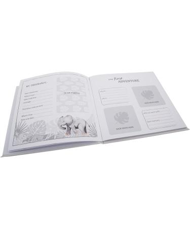 Grey Elephant Themed Baby Growth Records Book | Personalize First Adventures, First Haircut, First Christmas | 32 Page Keepsake Album - Buy Online on GoSupps.com