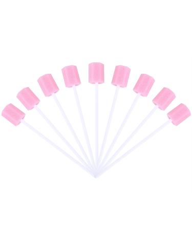 Healifty 100 pieces of mouth care sticks neutral foam disposable cotton swab for oral hygiene propax mouthpiece oral hygiene clean health med comfort (pink)