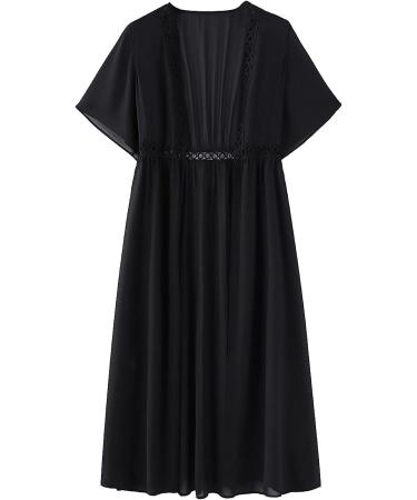 TUNUSKAT Women's Summer Kimono Cardigan | Lightweight Swimsuit Coverup | Open Front Solid Flowy Beach Top | XX-Large - Buy Online on GoSupps.com