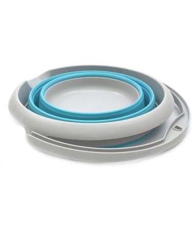 SAMMART 5L Collapsible Plastic Bucket - Portable Fishing Water Pail - Grey/Bright Blue - Buy Online on GoSupps.com