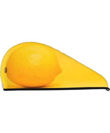 Yellow Lemon Microfiber Hair Towel | Soft Super Absorbent Quick Dry Wrap for Long Curly & Thick Hair - Buy Online on GoSupps.com