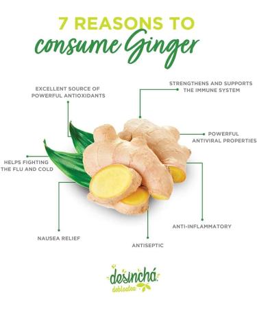 Desincha Ginger & Peppermint Tea | Energy Boost, Mental Focus & Digestive Support | Reduce Bloating | 60 Day Supply - Buy Online on GoSupps.com