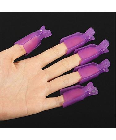 10Pcs Highrock Acrylic Nail Polish Remover Wrap Cleaner Clip Caps - Purple - Buy Online on GoSupps.com