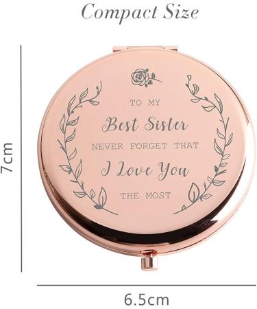 Sister Birthday Gift: Rose Gold Compact Makeup Mirror - Funny Sister Nurse Graduation Gift - Buy Online on GoSupps.com