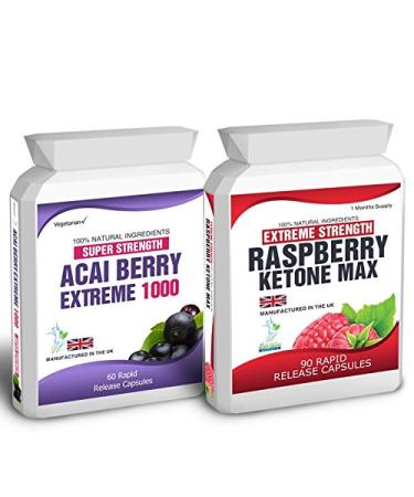 90 Raspberry Ketone Plus 60 Acai Berry Extreme Weight Loss Slimming Diet Pills Free Meal Plan & Dieting Tips Extreme Strength Fast DELIVERY 1 to 2 Days