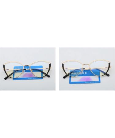 Kachawoo Anti Blue Light Glasses for Women - Cat Eye Optical Half Frame Eyeglasses with Metal Leopard Gold Frame - Buy Online on GoSupps.com