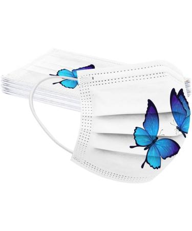 50 Pack Disposable 3-Layer Non-Woven Fabric Face Masks - Butterfly Motif Breathable Neck Gaiter Bandana for Adults | Amyglin - Buy Online on GoSupps.com