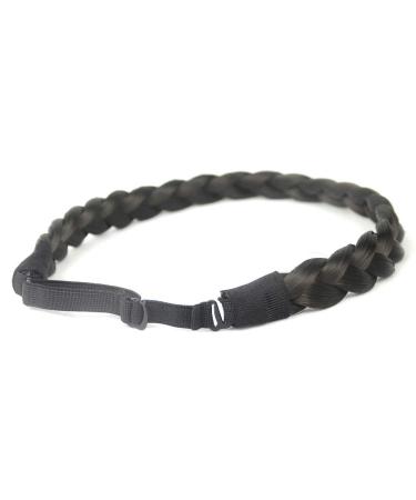 Bobiya Dark Brown 3-Strand Artificial Hair Braids Headband | Wide Braided Elastic Stretch Band for Women & Girls - Buy Online on GoSupps.com