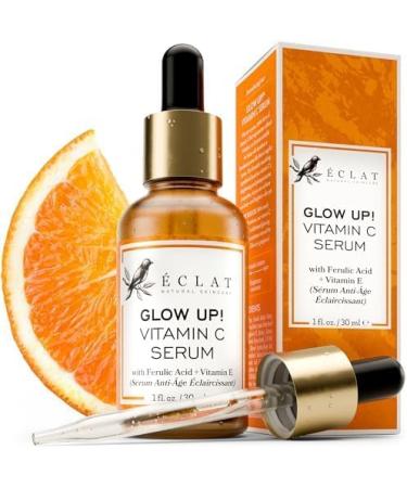 E-c-l-a-t Vitamin C Face Serum Anti-Aging and Skin Brightening Formula Ferulic Acid & Vitamin E Natural Skin Care Serum Smooths Fine Lines Lightweight 30ml