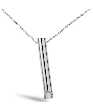 NexMe Stress Anxiety Relief Mindful Breathing Necklace, Anxiety Relief Item Breathing Exercise Device Breathwork Tool for Meditation, Relaxation, Calming Down and Slowing Breath (Silver)