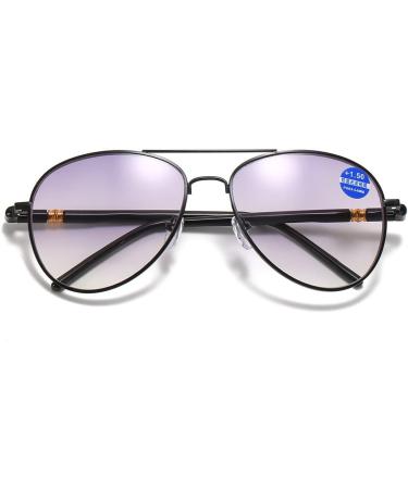 Koosufa Bifocal Reading Sunglasses - Progressive Anti-Blue Light Pilot Glasses for Men & Women | Outdoor Metal Reading Glasses (1.0 to 4.0) - Buy Online on GoSupps.com
