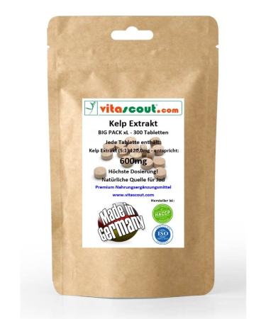 Kelp extract 600mg - provides approx. 900 g iodine - 300 tablets HIGH DOSE - PN: 10241