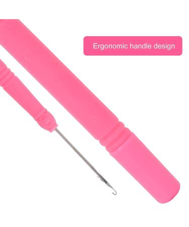 5pcs Plastic Hair Extension Crochet Hook Set - Latch Hook Needles for Braiding Hair (Rose Red #1) - Buy Online on GoSupps.com