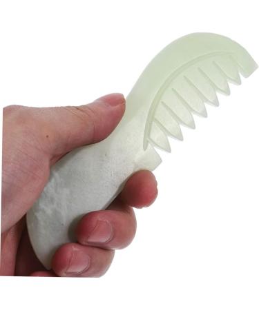 Orfofe 2-in-1 Jade Kamm Head Massager & Gua Sha Tool - Portable Jade Massage Device for Deep Relaxation & Body Care - Buy Online on GoSupps.com