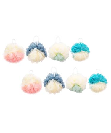 8pcs Color Matching Bath Ball Foam Loofah Sponge Bath Sponges for Bathing Shower Ball Shower Scrub Pouf Body Wash Natural Mesh Shower Sponge Puff Bath Supplies Pe Soft