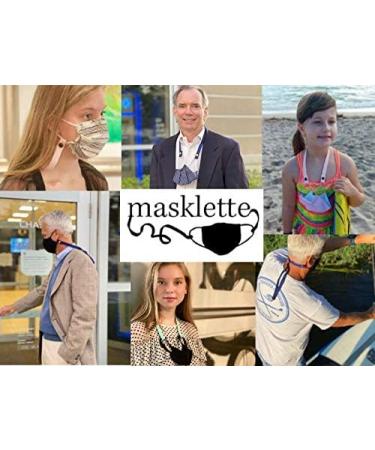 Shop The Original Masklette - Fashionable Mask Holder & Lanyard in Boho Blue | Keep Your Mask Close & Clean - Buy Online on GoSupps.com