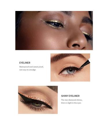 UOCK Double Ended Eyeliner Set - Black & Metallic Glitter Liquid Eyeliner - Waterproof Sparkling Eye Makeup (Silver) - Buy Online on GoSupps.com