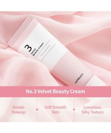 numbuzin No.3 Velvet Beauty Cream - Hydrating Korean Skincare for Poreless & Smooth Skin | Makeup Primer with Niacinamide | 2.02 fl. oz - Buy Online on GoSupps.com
