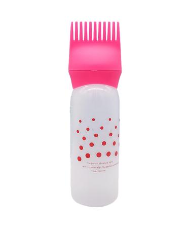 itrimaka Root Comb Applicator Bottle - Bottle Applicator Brush with Graduated Scale | Hair Oiling Applicator Bottle for Hair Dye Oil Comb Precise for Scalp and Hair Care Red