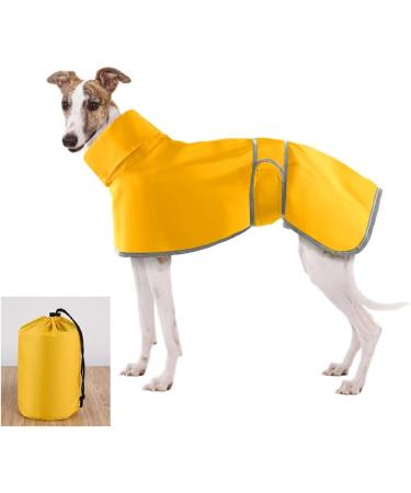 Waterproof Greyhound & Whippet Rain Coat for Medium & Large Dogs - Lightweight Summer & Winter Gear in Yellow - Buy Online on GoSupps.com