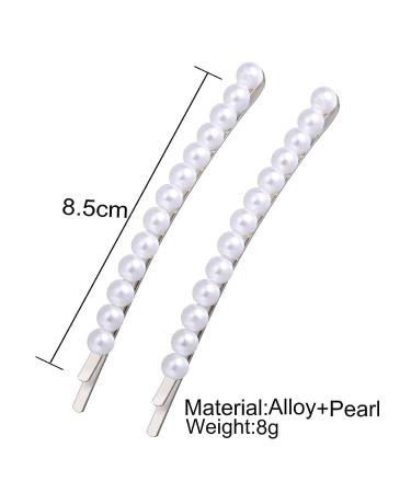 Yheakne Vintage Pearl Hair Clip Pin Set - Decorative Barrette Bobby Pins for Women and Girls - 2 Pack (Silver) - Buy Online on GoSupps.com