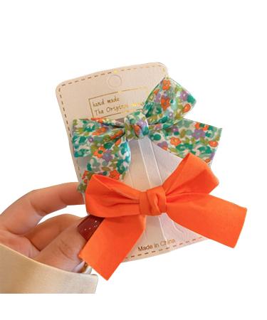 MYhose Children's Hair Clips - 2 Pack Retro Flower Bow Clips for Baby Girls - Yellow Alligator Hairpins - Buy Online on GoSupps.com