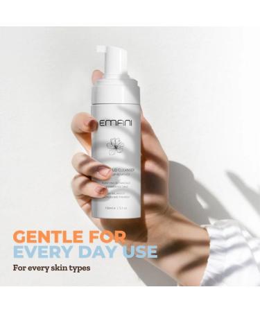 Emani Soft Cloud Foam Cleanser All-in-One Sensitive Skin Face Wash All Skin Types + Fragrance-Free Makeup - Sunscreen Remover SLS-FREE Plant-Based pH Balancing 150ml - Buy Online on GoSupps.com