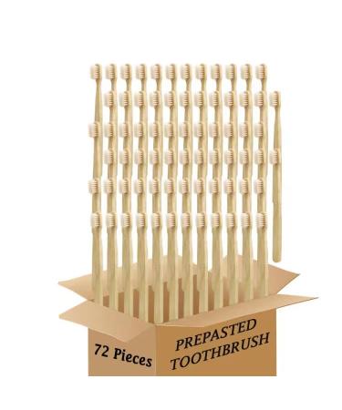 Bamboo Toothbrush Prepasted Disposable Toothbrsuh Soft Bristles Prepasted Toothbrush Disposable Toothbrsuh (72)